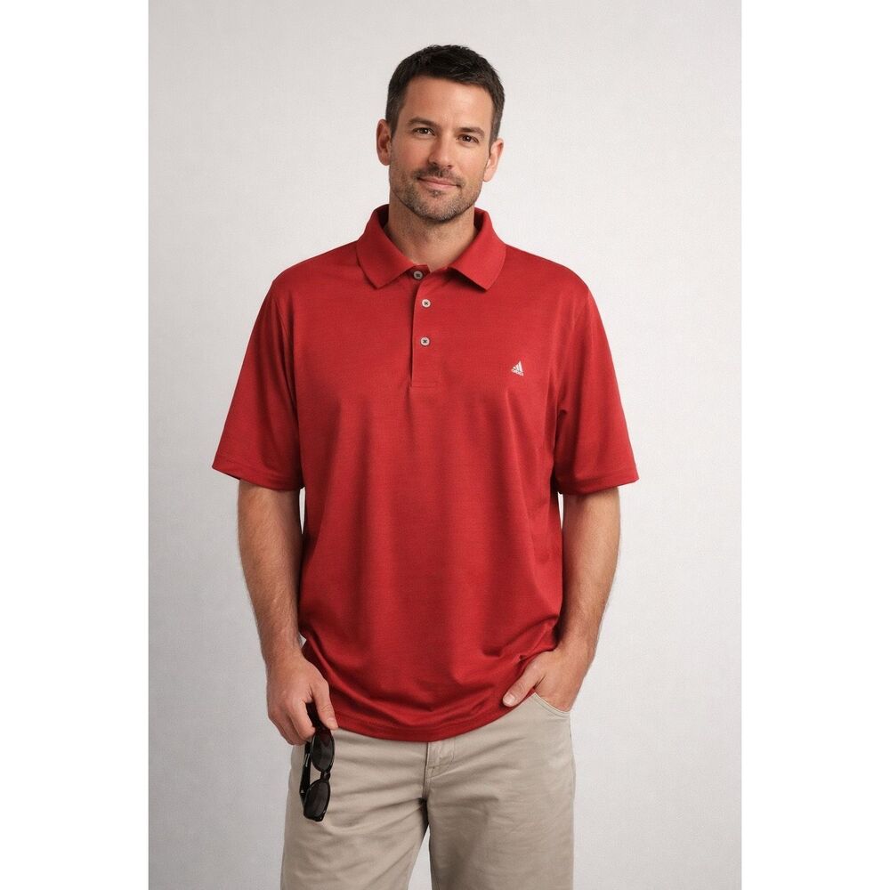 Adidas Climalite Men's Size X-Large Polo Shirt Golf Short Sleeve Red